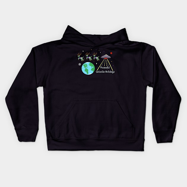 Peaceful Galactic Holidays Kids Hoodie by Keatos